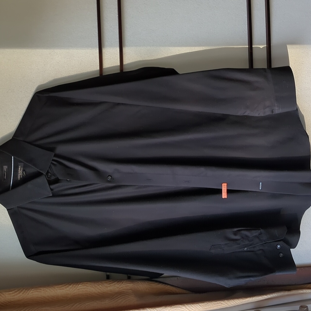 NWT Banana Republic Slim Wrinkle Resistant Dress Black Shirt Size XLarge